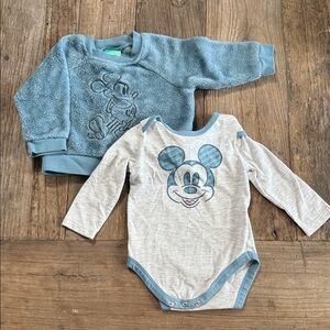 Disney Baby Blue and Gray Outfit Set